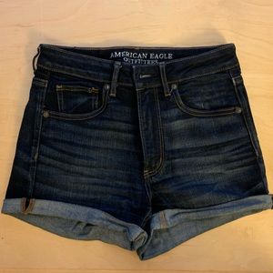 American Eagle super high rise denim shorts size 6